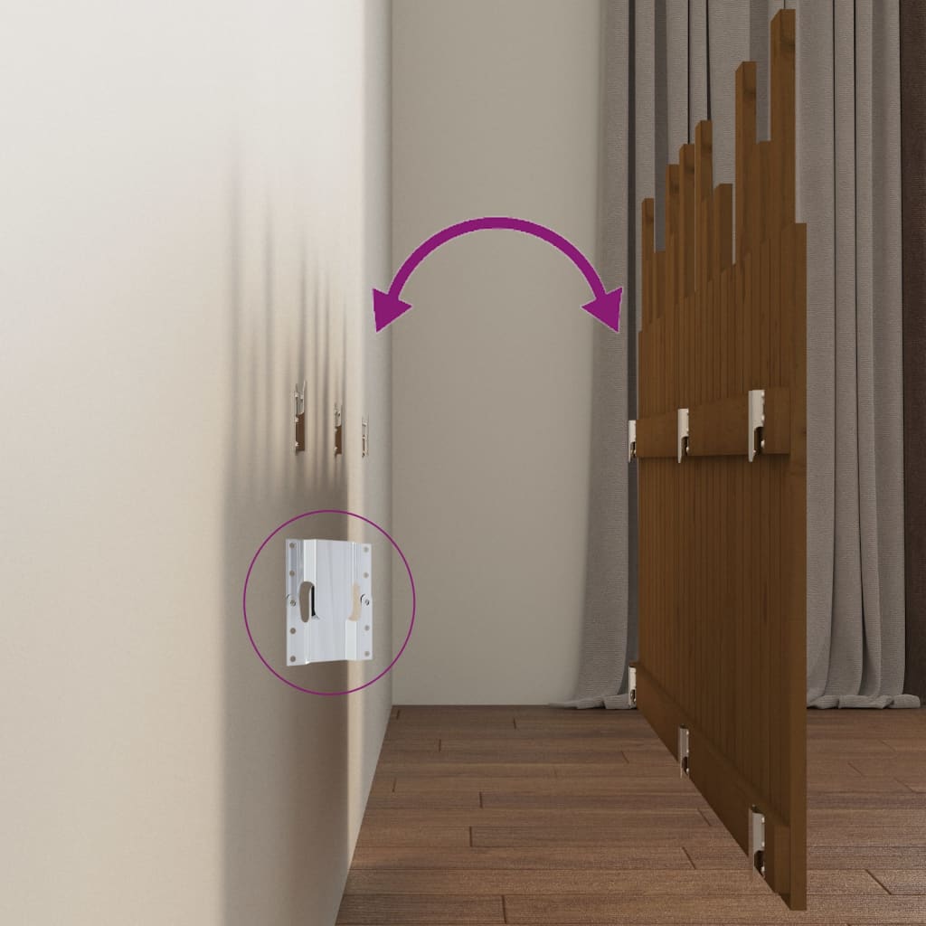 Testiera da Parete Ambra 159,5x3x80cm in Legno Massello di Pino - homemem39