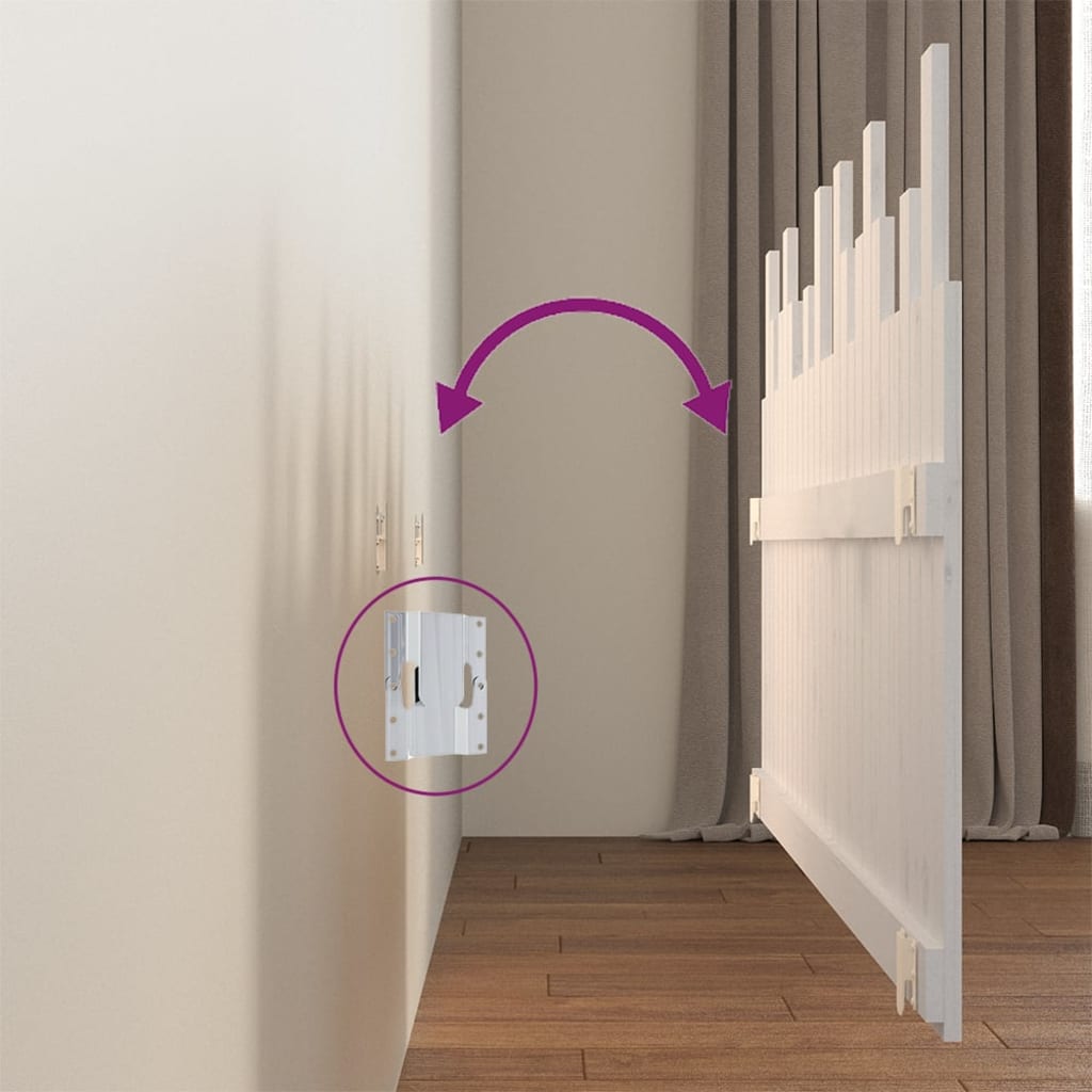 Testiera da Parete Bianca 166x3x80 cm in Legno Massello di Pino - homemem39