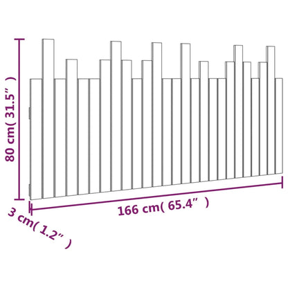 Testiera da Parete Bianca 166x3x80 cm in Legno Massello di Pino - homemem39
