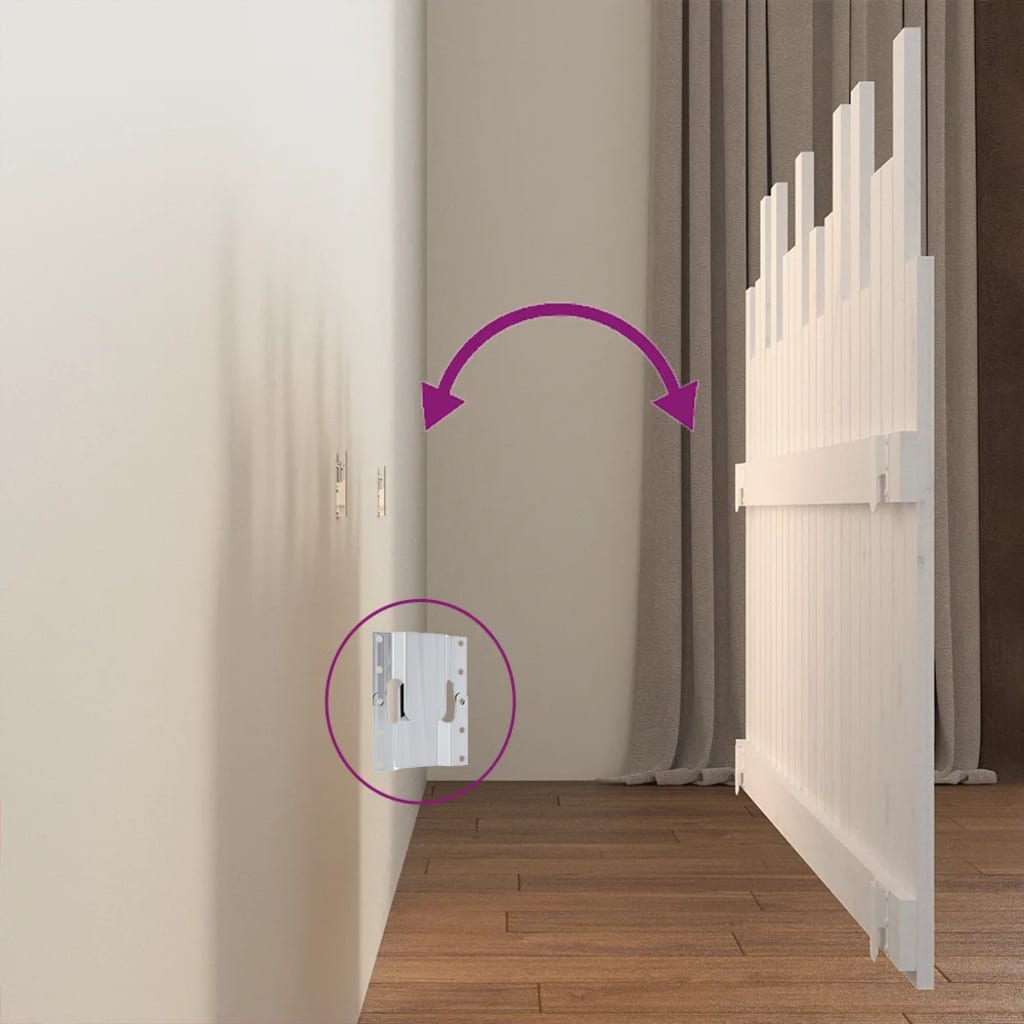 Testiera da Parete Bianca 140x3x80 cm in Legno Massello di Pino - homemem39