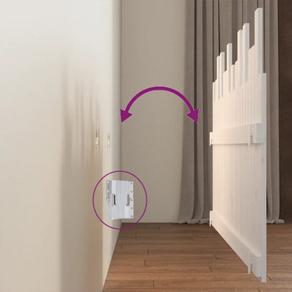 Testiera da Parete Bianca 140x3x80 cm in Legno Massello di Pino - homemem39