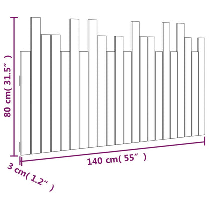 Testiera da Parete Bianca 140x3x80 cm in Legno Massello di Pino - homemem39