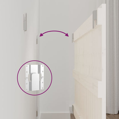 Testiera da Parete Bianca 108x3x60 cm in Legno Massello di Pino - homemem39