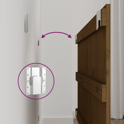 Testiera da Parete Ambra 108x3x60 cm in Legno Massello di Pino - homemem39