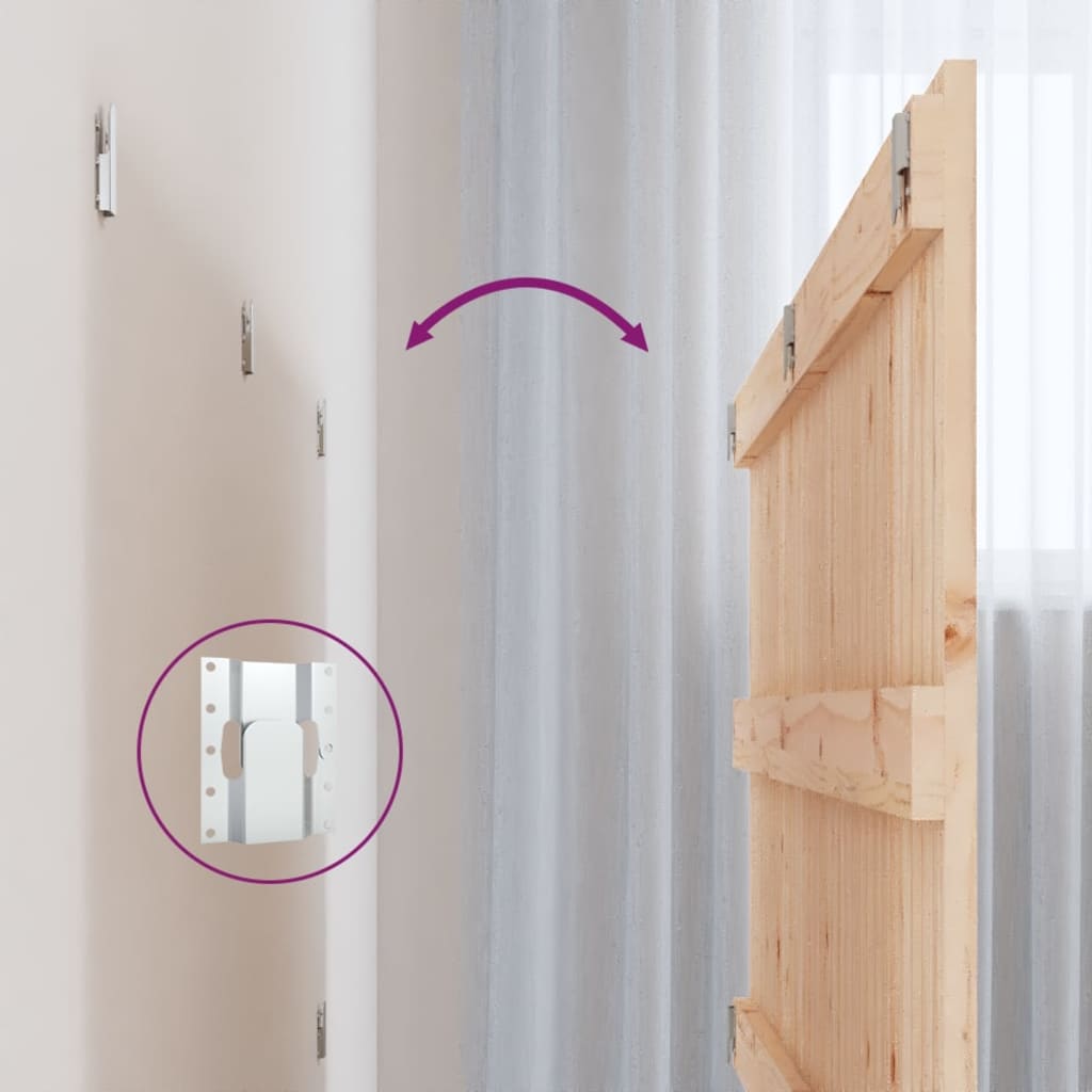 Testiera da Parete 204x3x60 cm in Legno Massello di Pino - homemem39