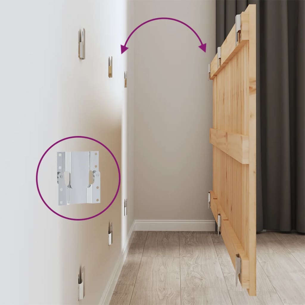 Testiera da Parete 147x3x60 cm in Legno Massello di Pino - homemem39