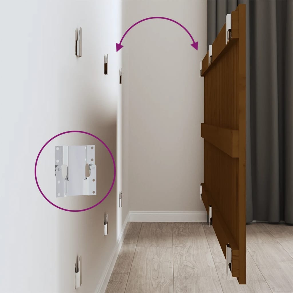 Testiera da Parete Ambra 147x3x60 cm in Legno Massello di Pino