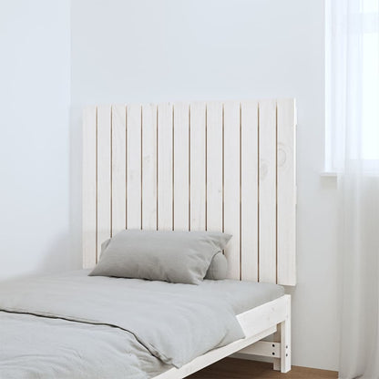 Testiera da Parete Bianca 82,5x3x60cm in Legno Massello di Pino | homemem39