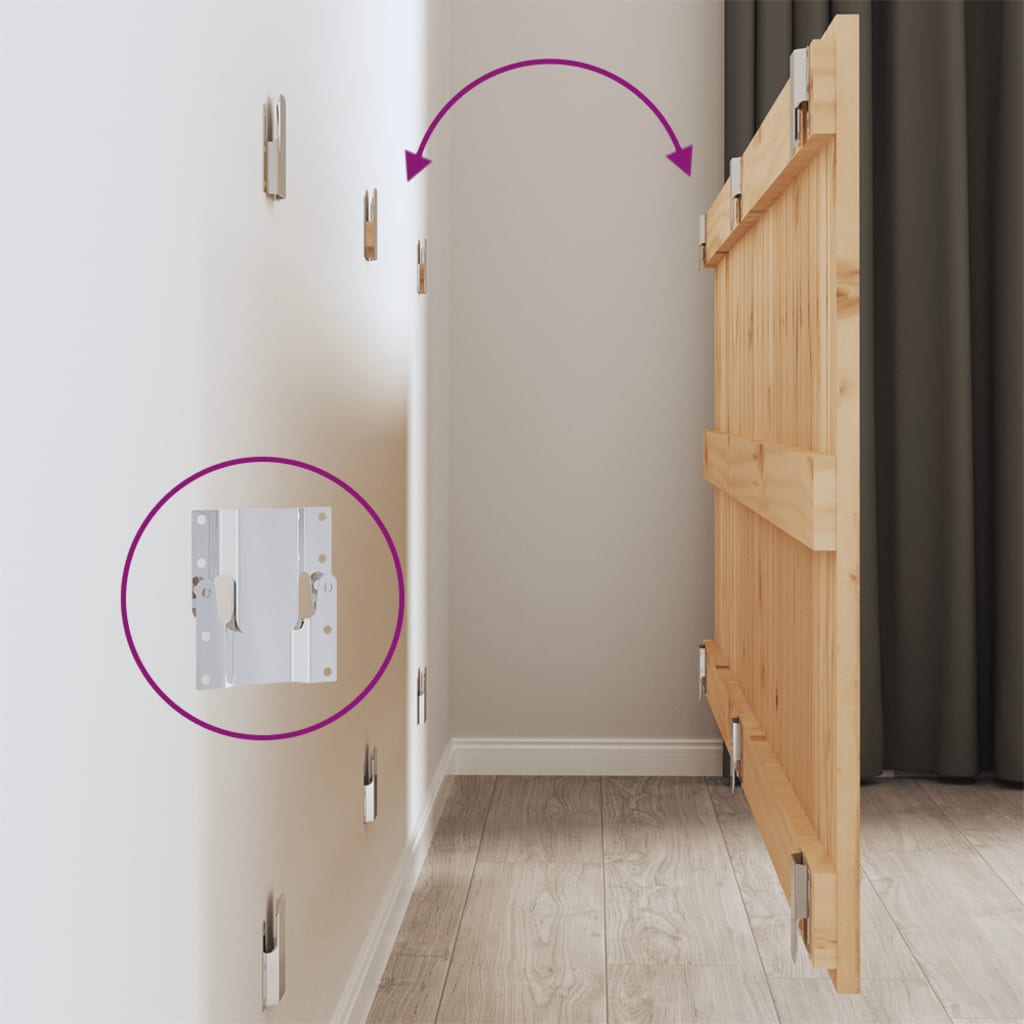 Testiera da Parete 166x3x60 cm in Legno Massello di Pino