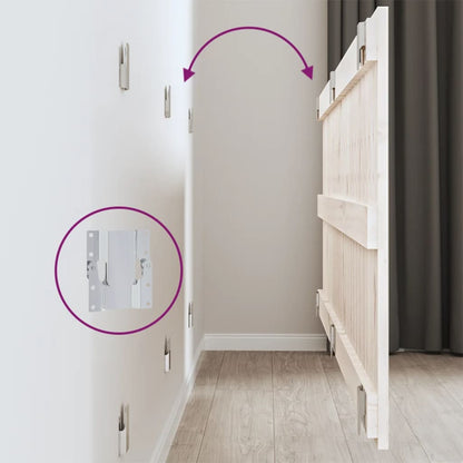 Testiera da Parete Bianca 166x3x60 cm in Legno Massello di Pino - homemem39