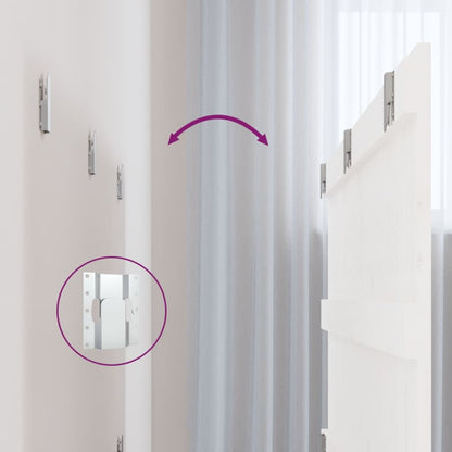 Testiera da Parete Bianca 185x3x60 cm in Legno Massello di Pino - homemem39