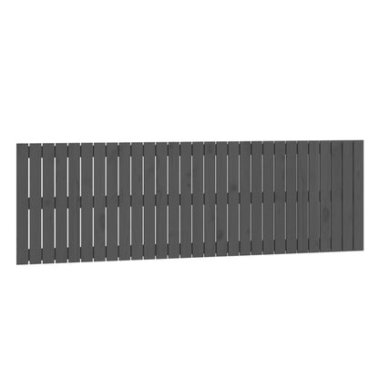 Testiera da Parete Grigia 185x3x60 cm in Legno Massello di Pino - homemem39