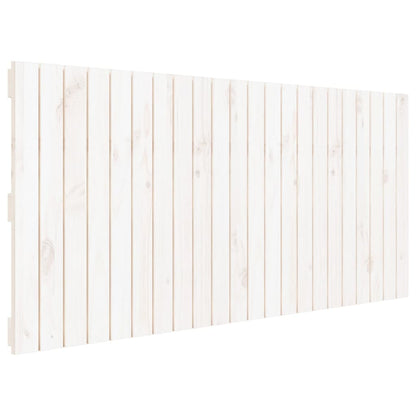 Testiera da Parete Bianca 140x3x60 cm in Legno Massello di Pino - homemem39