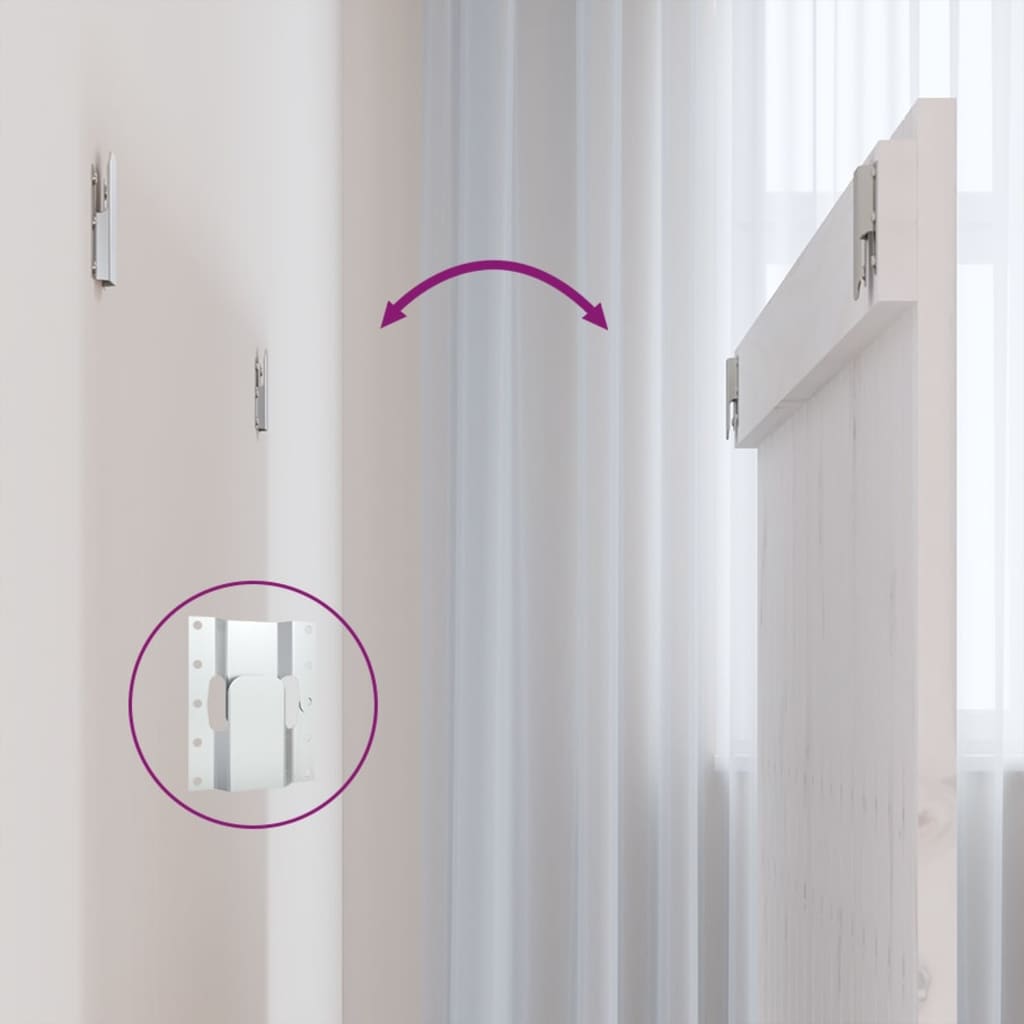 Testiera da Parete Bianca 108x3x90 cm in Legno Massello di Pino - homemem39