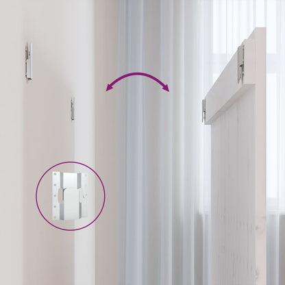 Testiera da Parete Bianca 108x3x90 cm in Legno Massello di Pino - homemem39