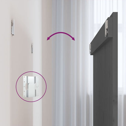 Testiera da Parete Grigia 108x3x90 cm in Legno Massello di Pino - homemem39