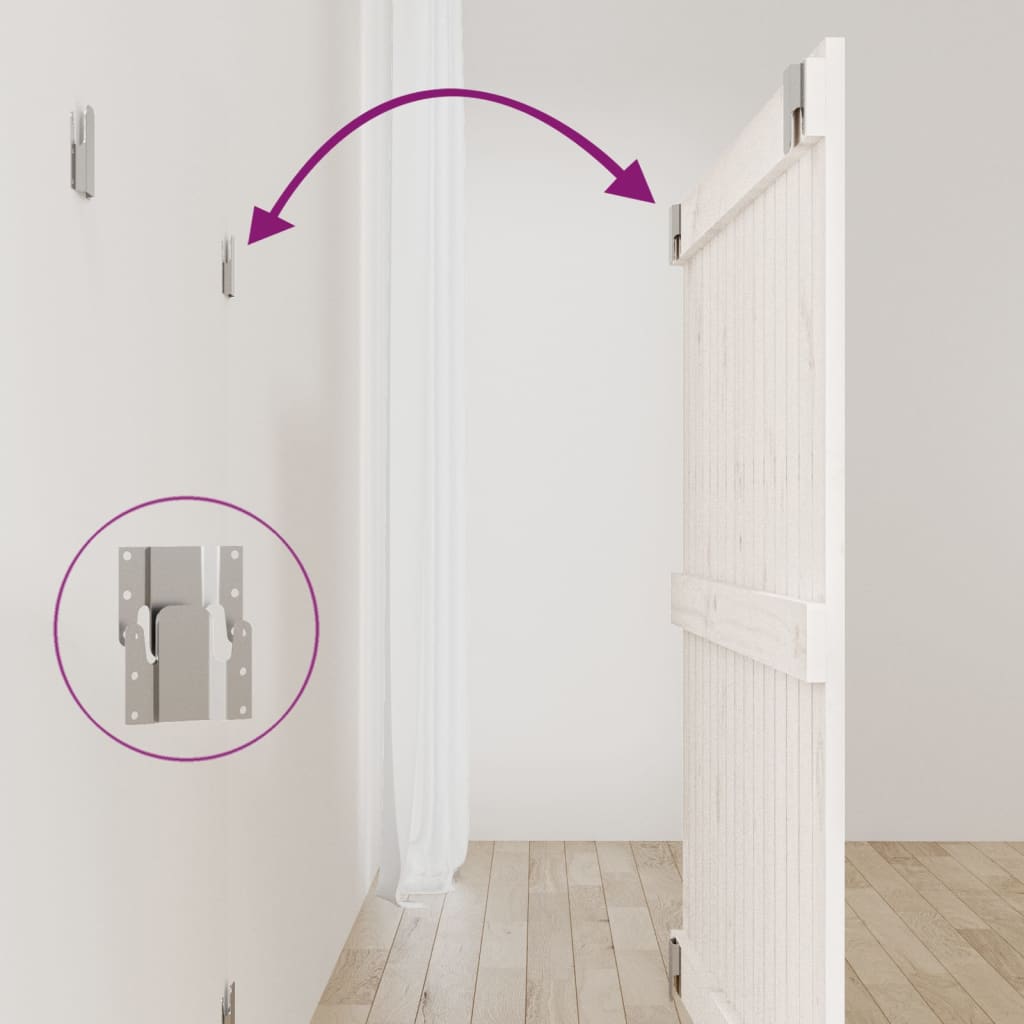 Testiera da Parete Bianca 95,5x3x90cm in Legno Massello di Pino - homemem39