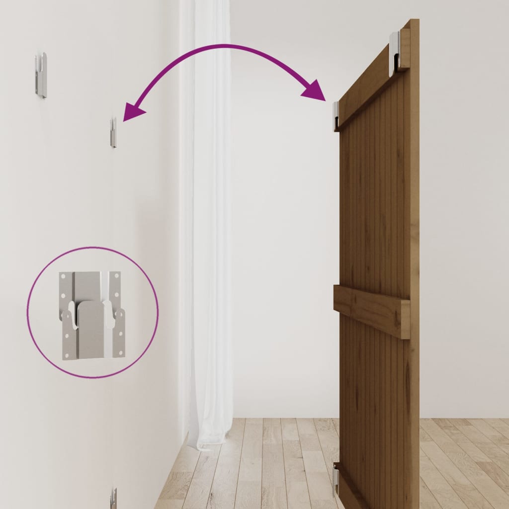 Testiera da Parete Ambra 95,5x3x90 cm in Legno Massello di Pino - homemem39