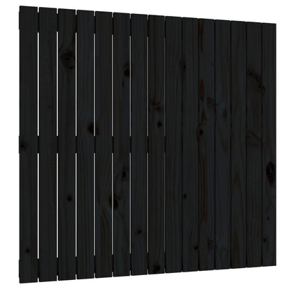 Testiera da Parete Nera 95,5x3x90 cm in Legno Massello di Pino - homemem39