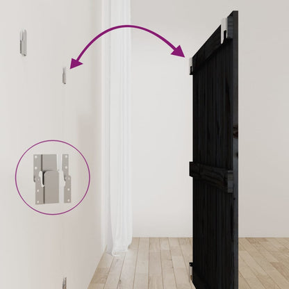 Testiera da Parete Nera 95,5x3x90 cm in Legno Massello di Pino - homemem39