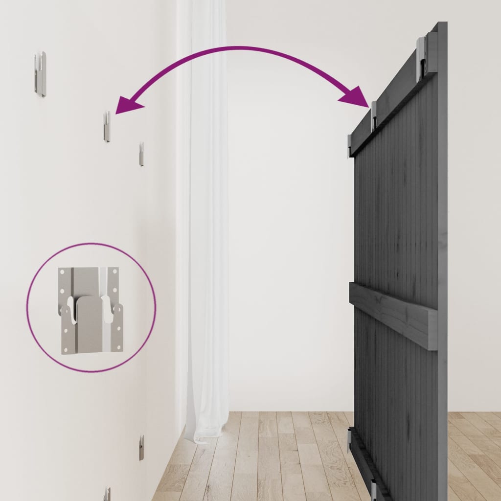 Testiera da Parete Grigia 159,5x3x90 cm Legno Massello di Pino - homemem39