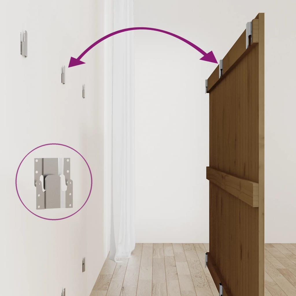 Testiera da Parete Ambra 159,5x3x90cm in Legno Massello di Pino - homemem39