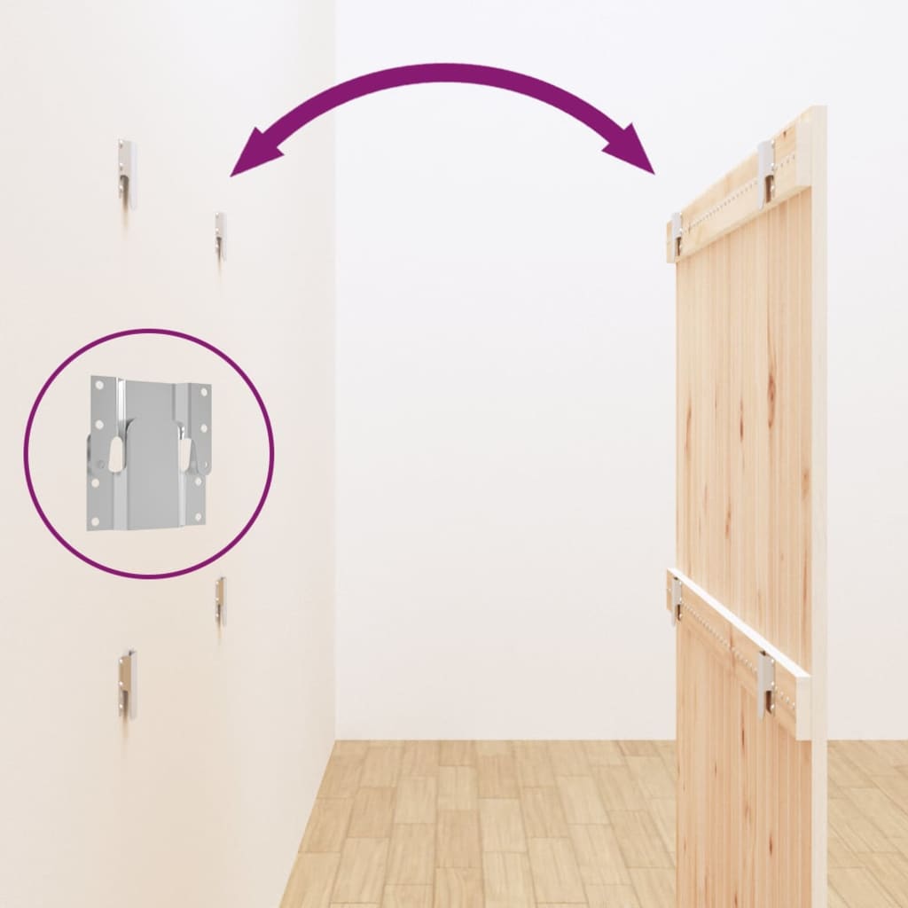 Testiera da Parete Bianca 108x3x110cm in Legno Massello di Pino - homemem39