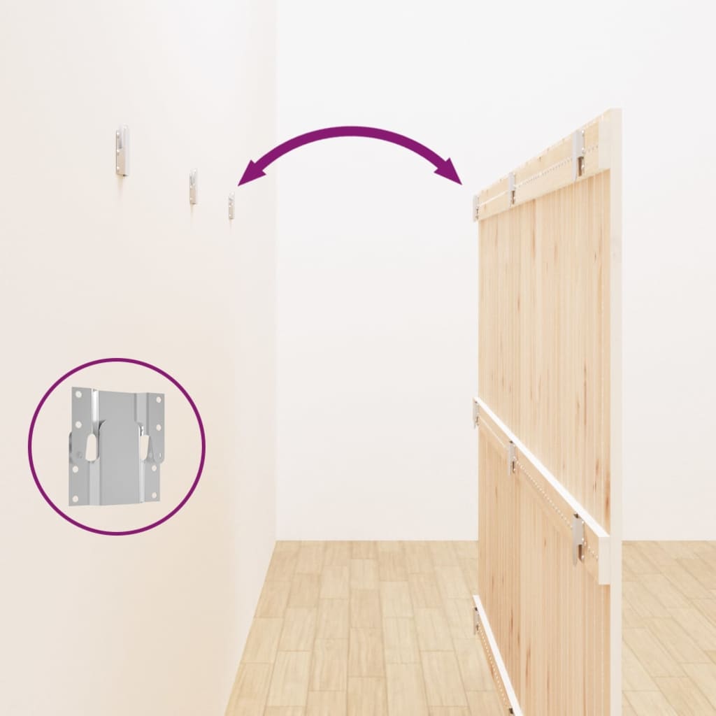 Testiera da Parete Bianca 204x3x110 cm Legno Massello di Pino - homemem39