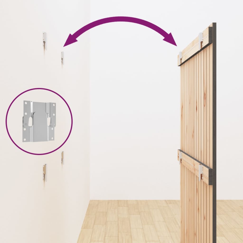 Testiera da Parete Grigia 95,5x3x110 cm Legno Massello di Pino - homemem39