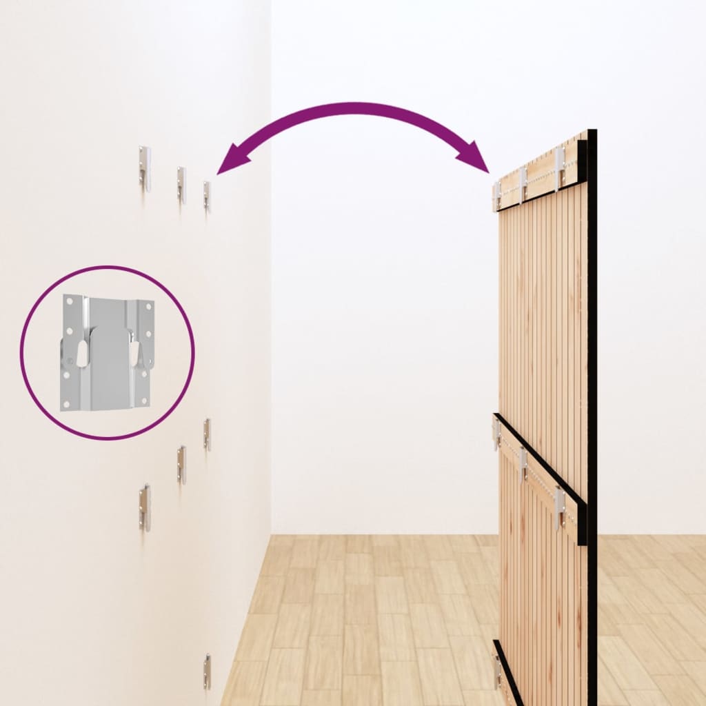 Testiera da Parete Nera 127,5x3x110cm in Legno Massello di Pino - homemem39