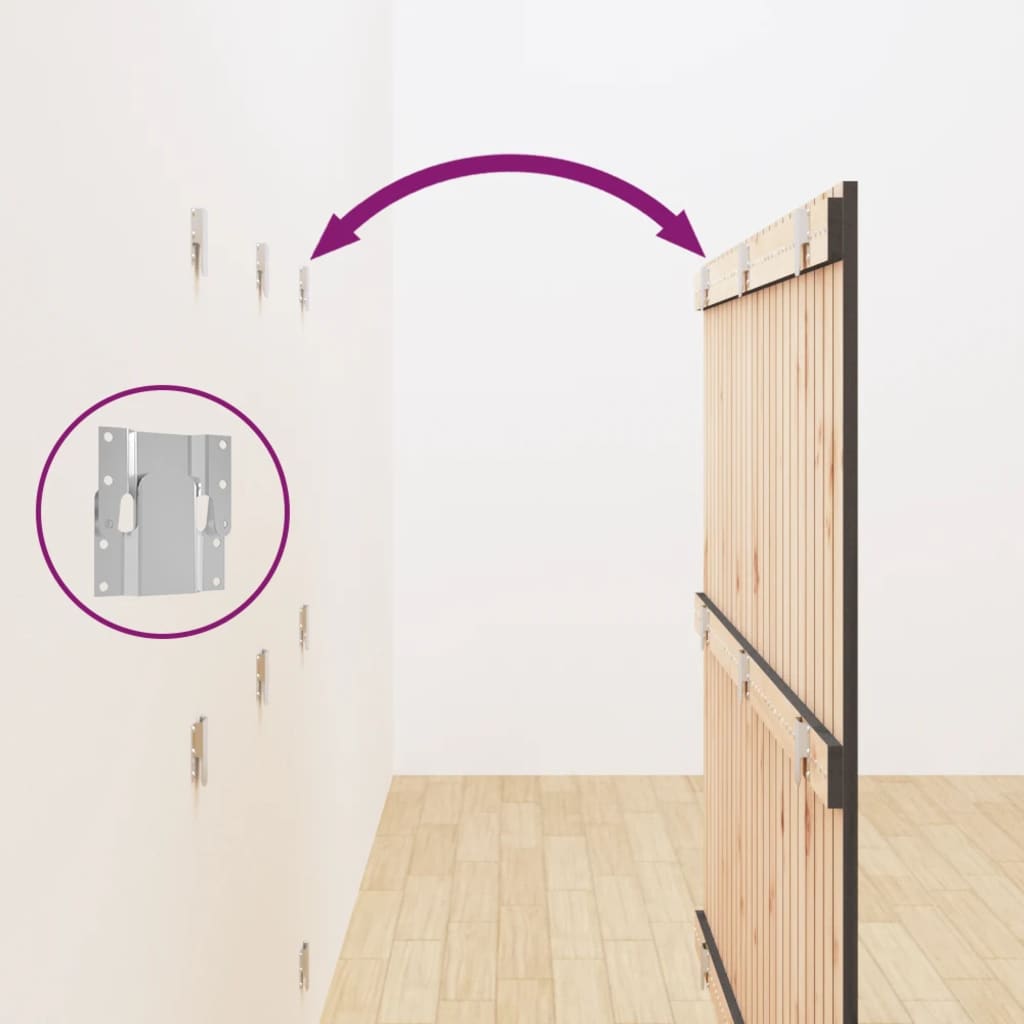 Testiera da Parete Grigia 146,5x3x110cm Legno Massello di Pino - homemem39