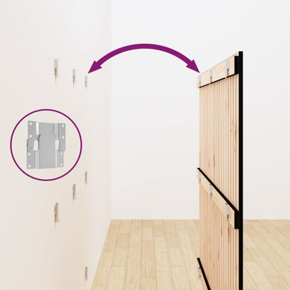 Testiera da Parete Nera 146,5x3x110cm in Legno Massello di Pino - homemem39