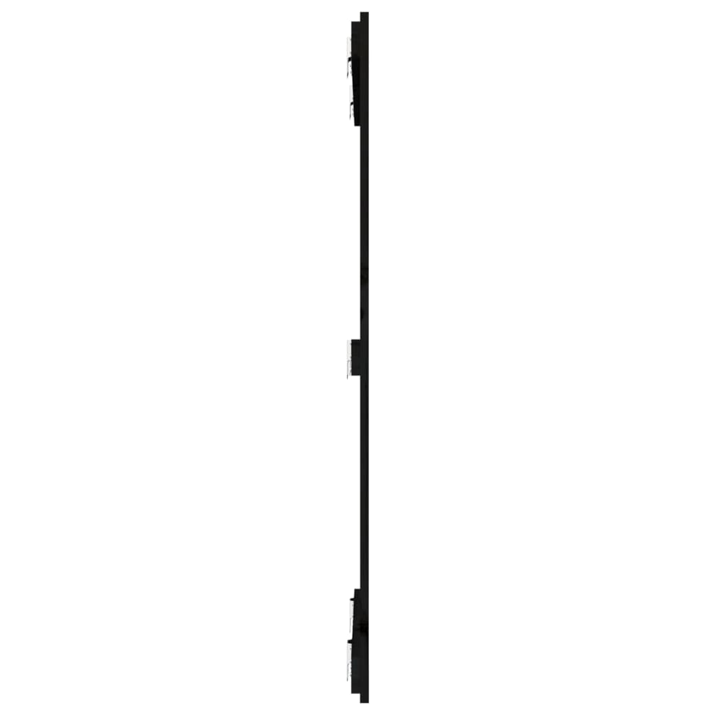 Testiera da Parete Nera 82,5x3x110 cm in Legno Massello di Pino - homemem39