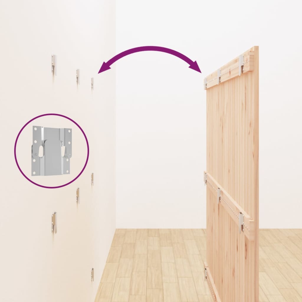 Testiera da Parete 166x3x110 cm in Legno Massello di Pino - homemem39