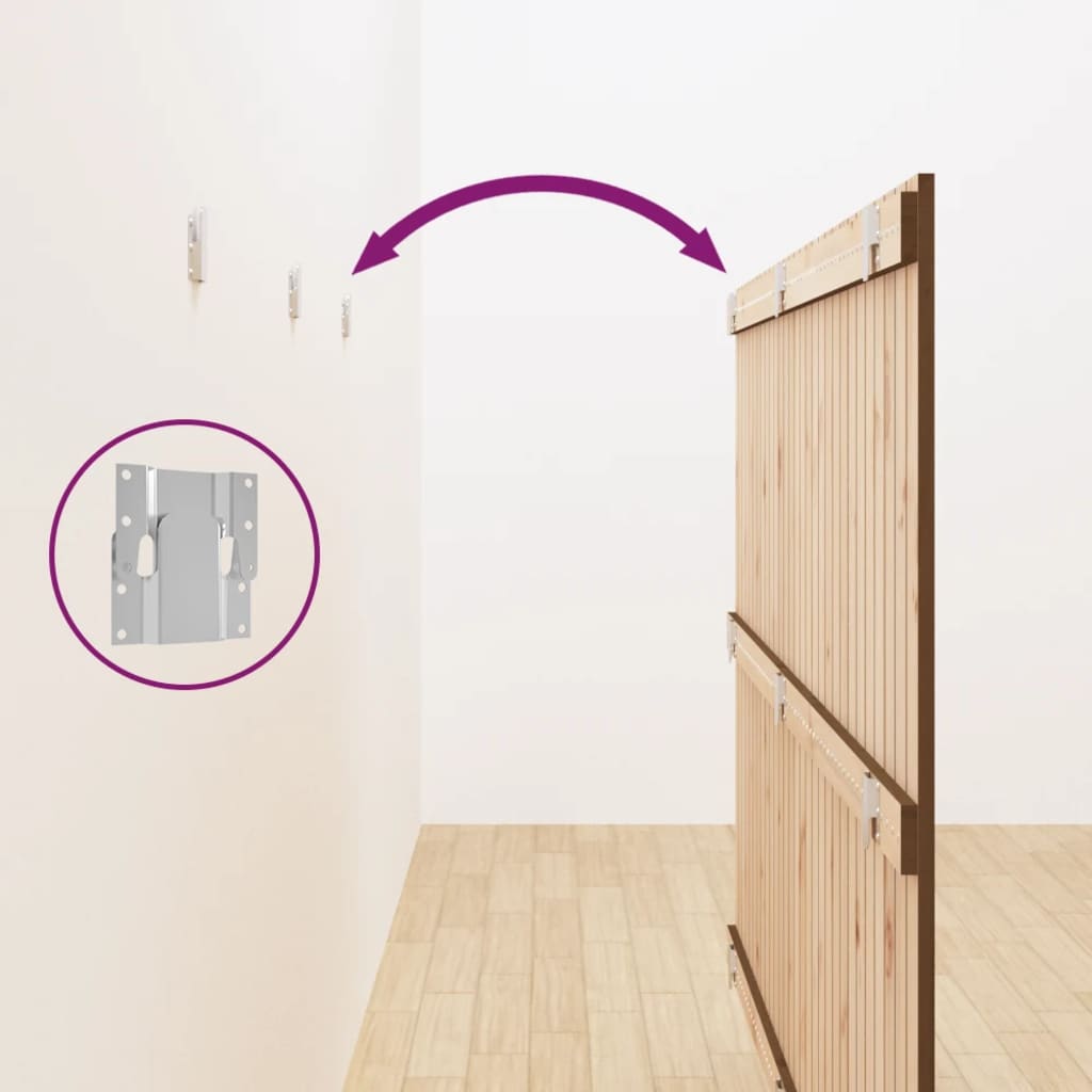 Testiera da Parete Ambra 185x3x110 cm in Legno Massello di Pino - homemem39