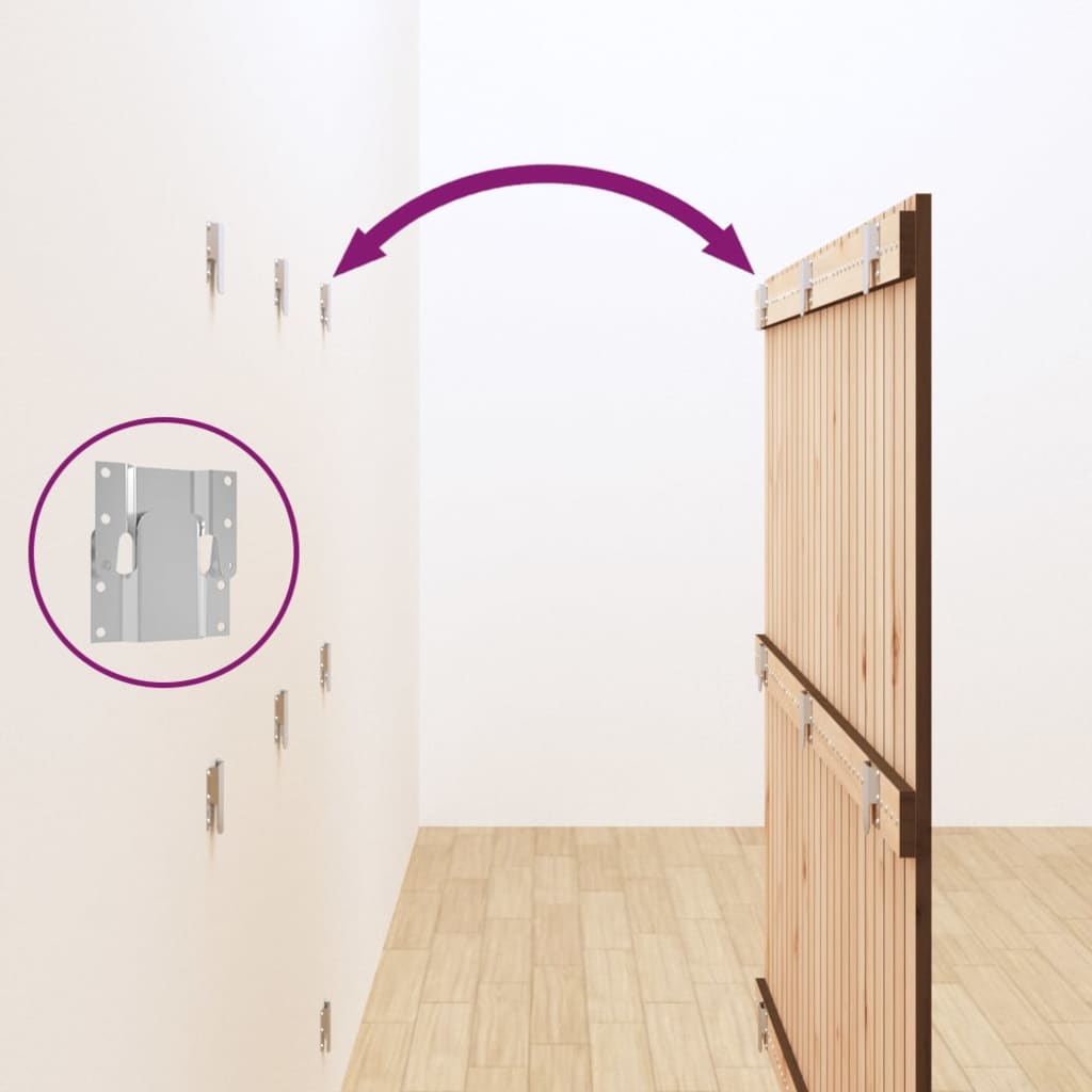 Testiera da Parete Ambra 140x3x110 cm in Legno Massello di Pino - homemem39