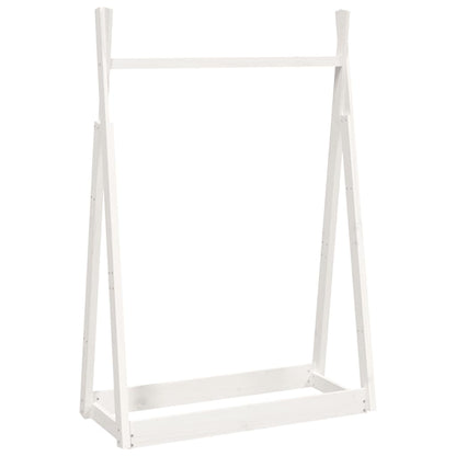 Appendiabiti Bianco 100x45x150 cm in Legno Massello di Pino - homemem39