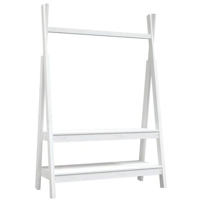Appendiabiti Bianco 100x45,5x150 cm Legno Massello di Pino - homemem39