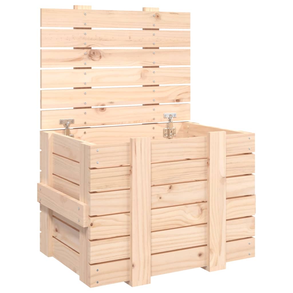 Contenitore Portaoggetti 58x40,5x42 cm Legno Massello di Pino - homemem39