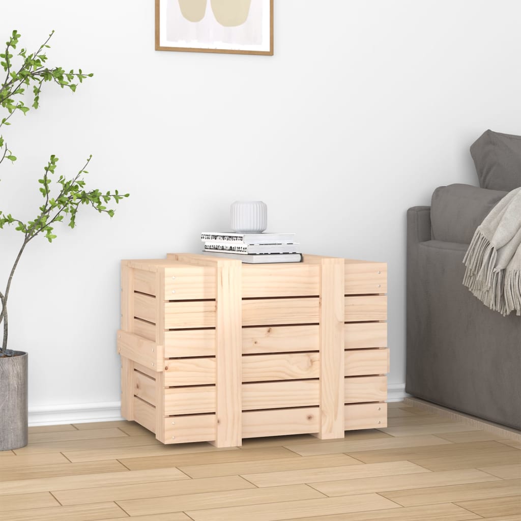 Contenitore Portaoggetti 58x40,5x42 cm Legno Massello di Pino - homemem39