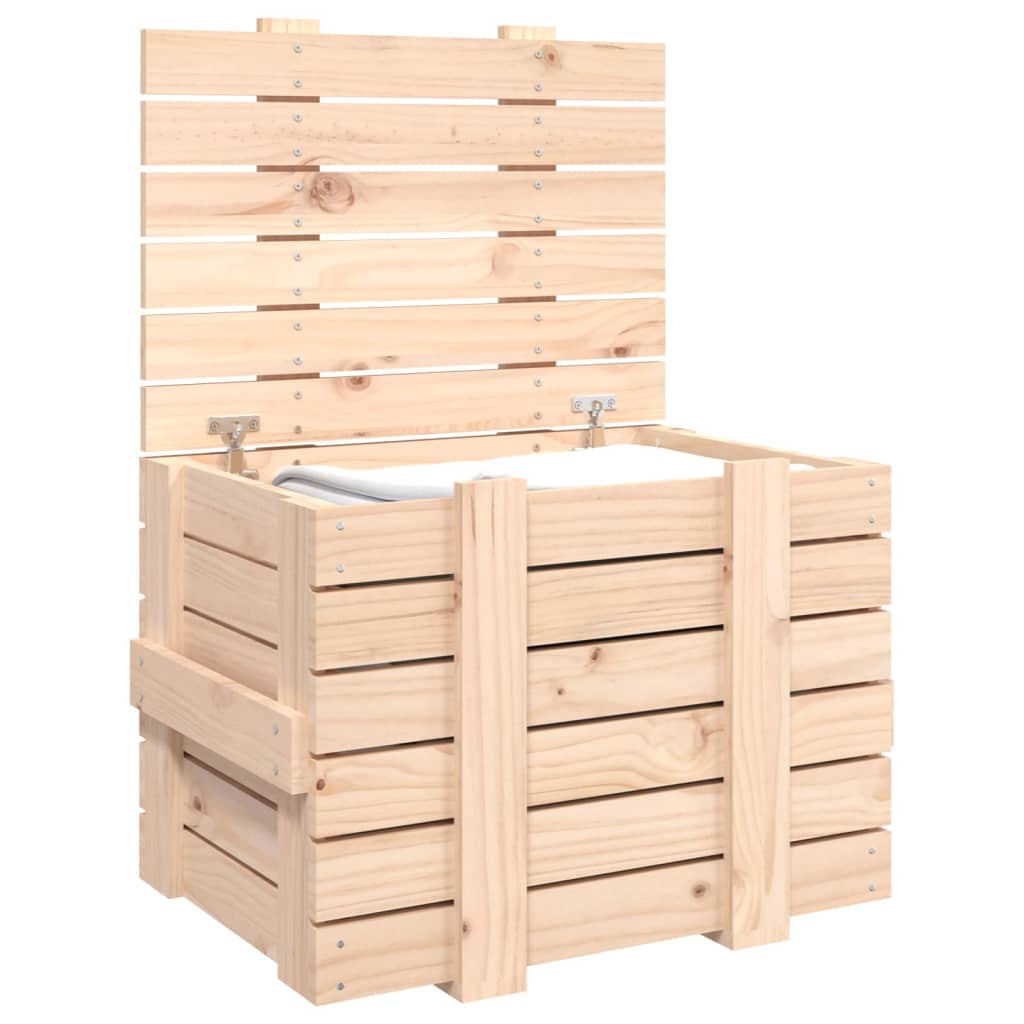 Contenitore Portaoggetti 58x40,5x42 cm Legno Massello di Pino - homemem39