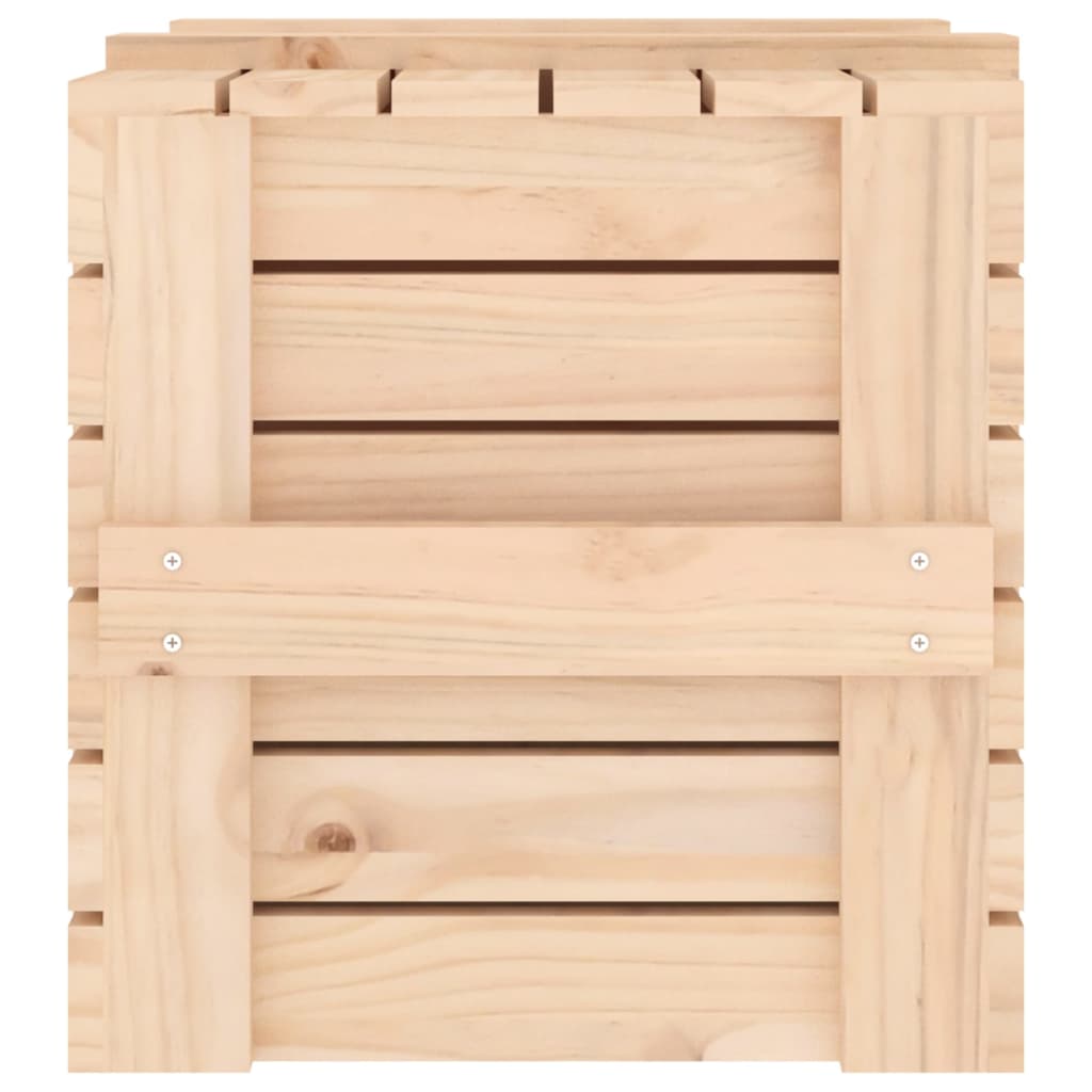 Contenitore Portaoggetti 58x40,5x42 cm Legno Massello di Pino - homemem39
