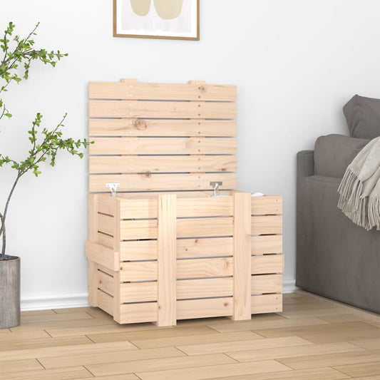 Contenitore Portaoggetti 58x40,5x42 cm Legno Massello di Pino - homemem39