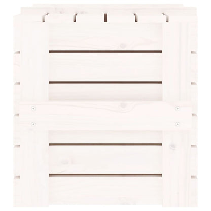 Contenitore Portaoggetti Bianco 58x40,5x42 cm Massello di Pino - homemem39
