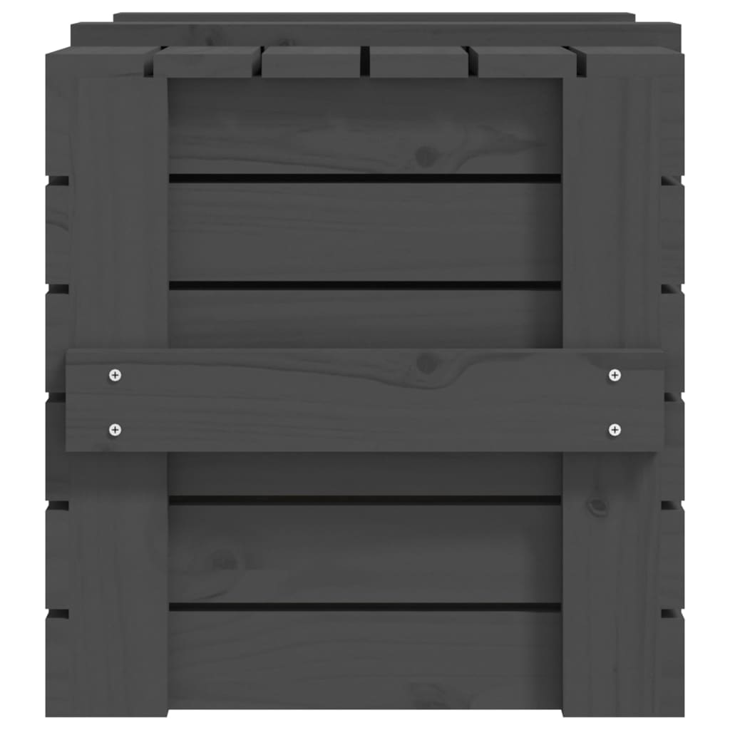 Contenitore Portaoggetti Grigio 58x40,5x42 cm Massello di Pino - homemem39