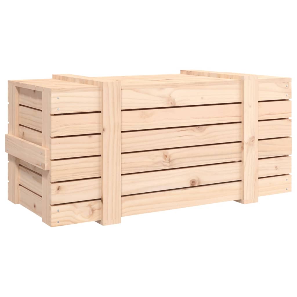 Contenitore Portaoggetti 91x40,5x42 cm Legno Massello di Pino