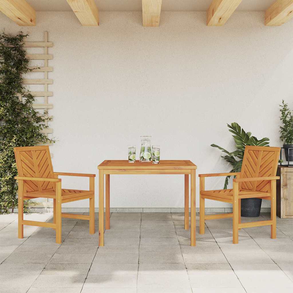 Set da Pranzo per Giardino 3 pcs Marrone 90 x 90 x 74 cm