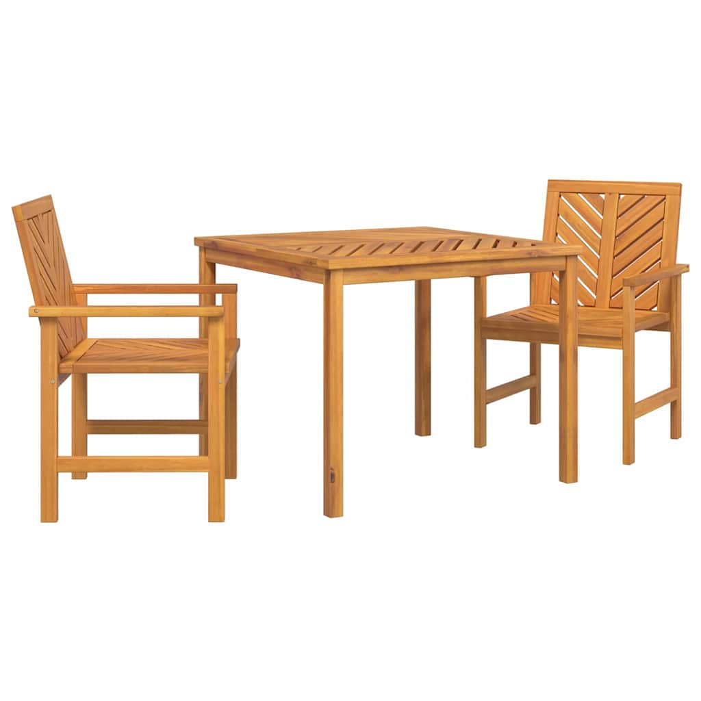 Set da Pranzo per Giardino 3 pcs Marrone 90 x 90 x 74 cm