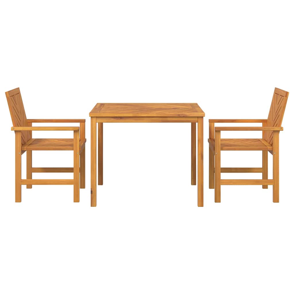 Set da Pranzo per Giardino 3 pcs Marrone 90 x 90 x 74 cm