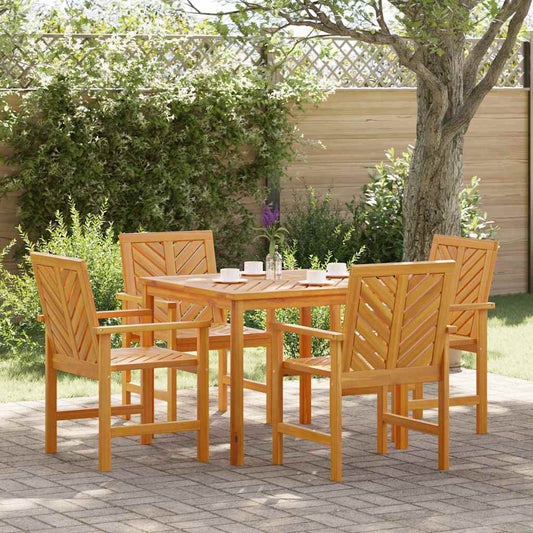 Set da Pranzo per Giardino 5 pcs Marrone 90 x 90 x 74 cm